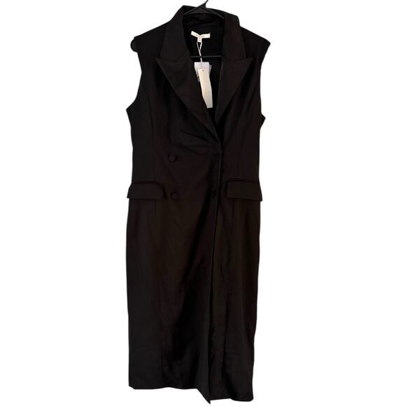 NWT Zoe And Claire Double Breasted Midi Dress Black Size Large - Picture 3 of 11